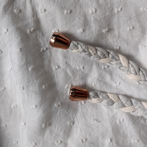 Cotton eyelet swiss dot white tee shirt tunic, small size - Picture 6 of 6